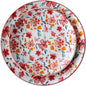 Porcelain Floral Plates 8 Inches &10 Inches 4 Pieces Total,Ceramic Dessert Plate,Appetizer Salad Plate Set, Dinnerware Dinner Plates for Kitchen,Cake Snacks