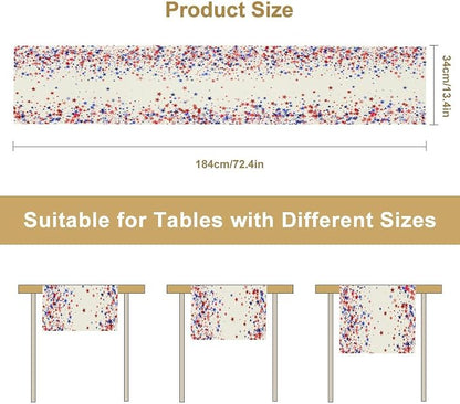 Independence Day Table Runner, 4th of July Red Blue Stars American President - Image 8