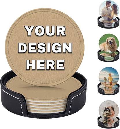 Customized Coasters for Drinks Leather Drink Coaster by YHPHRTA