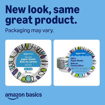Amazon Basics Ultra Disposable Paper Bowls, 20 Oz, Microwave Safe, Soak Proof - Image 2
