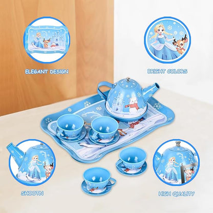 Tea Party Set for Little Girls, Pretend Tin Teapot Set - Image 6