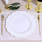 White Hard Plastic Dinner Plates, 50 Pack 11" Disposable Round Baroque Plates by TCFLinen