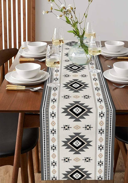 Boho Table Runners 60 Inches Long, Abstract Southwestern Kitchen Dining Tables - Image 2