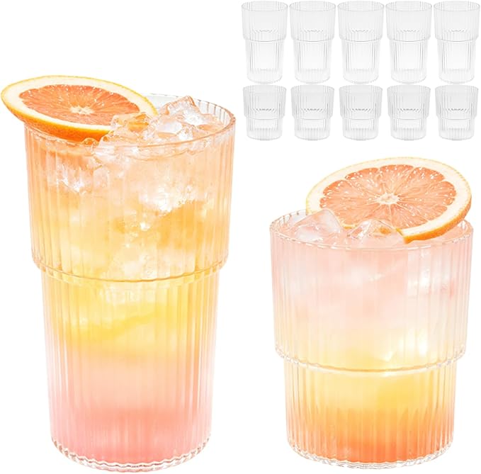 12 Pack Plastic Wine Glasses, 16 Oz Highball Glasses & 12 Oz Cocktail Glasses by Unknown