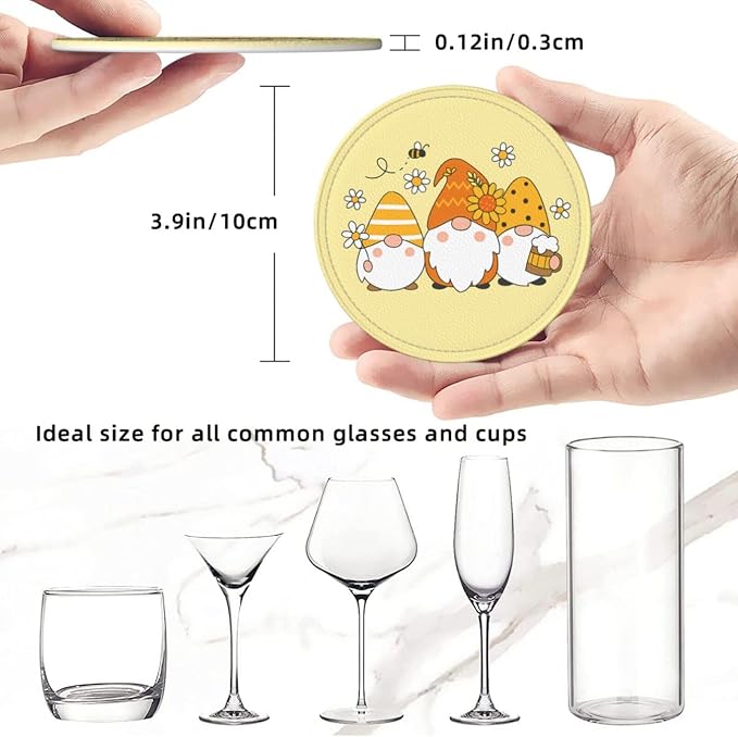 6 Pcs Leather Coasters for Drinks - Image 8