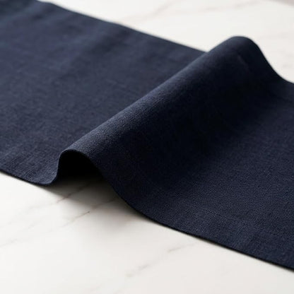 Solino Home 100% Pure Linen Table Runner Navy, Fete 14 x 120 Inch Long | Table - Image 4