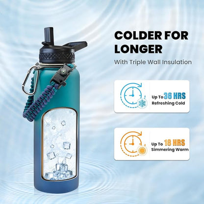 RAYMYLO Insulated Water Bottle 40 oz, Triple Wall Vacuum Stainless Steel | - Image 2