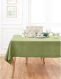 Solino Home Linen Tablecloth 60 x 144 Inch - Classic Hemstitch 100% Pure Linen Moss Green Table Cloth for Rectangle Tables - Machine Washable Tablecloth for Winter, Spring, St Patricks Day, Easter