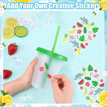 24 Pcs Plastic Tumblers with Lids and Straws, Reusable Cups with Lids Plastic - Image 4