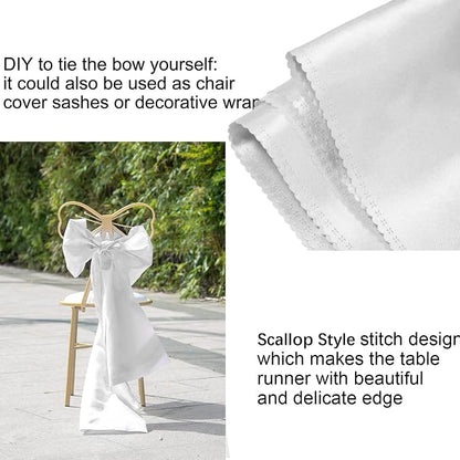 2 Pack Silver Table Runners, 12x108 Inches Long | Satin Table Runner, Silk and - Image 6