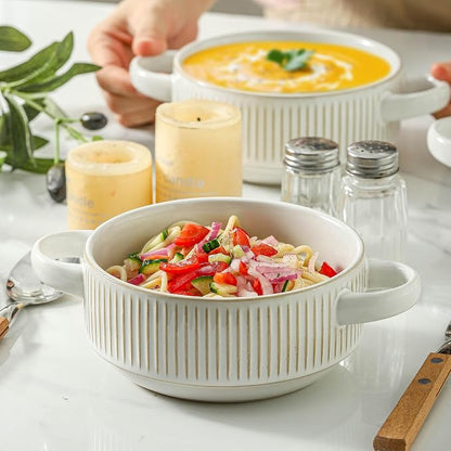 Soup Bowls with Handles, 23 oz French Onion Soup Crocks, Stackable Soup Bowl - Image 3