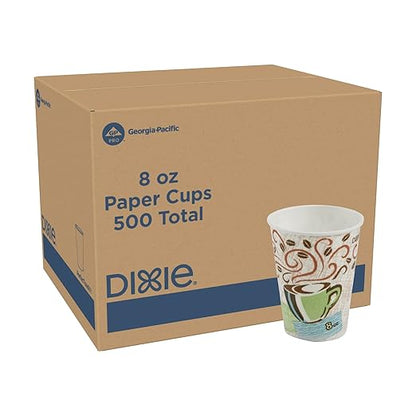 Dixie PerfecTouch 8 oz Paper Coffee Cups By GP PRO, Coffee Haze Design by Georgia-Pacific