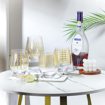Joeyan Hand Blown Stemless Wine Glasses - Image 2