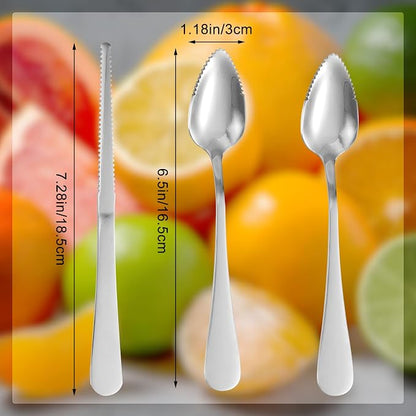 3pcs Grapefruit Spoons and Knife Set - Image 2
