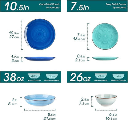 vancasso Bonita Stoneware Dinnerware Sets, 24 Pieces Dishes Set - Image 2