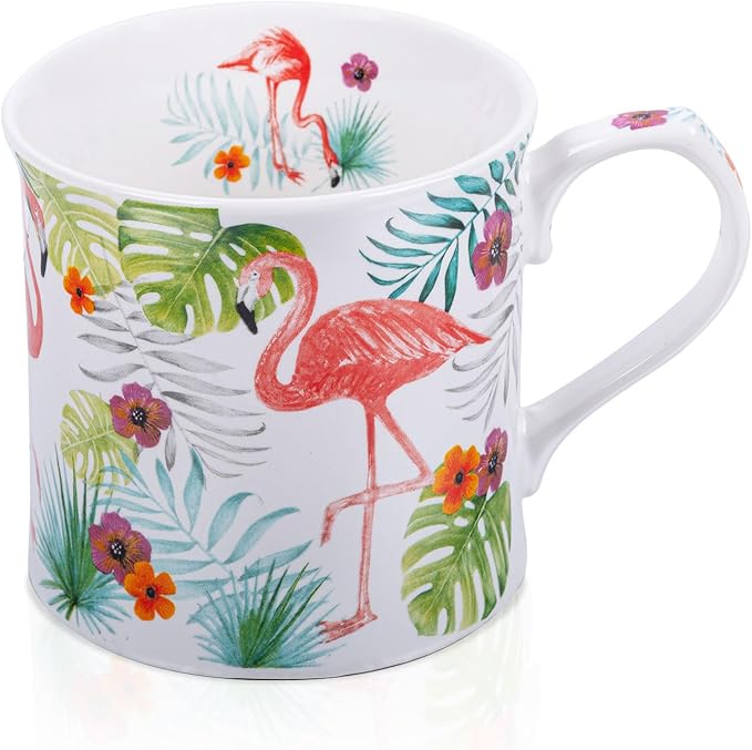 Flamingo Coffee Mug, 12oz New Bone China Tea Mug, Birthday & Summer Gift by MFoffice