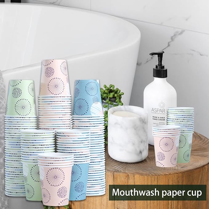 Clawsoff 300 Pack 3 oz Paper Cups Small Disposable Mouthwash Bathroom Cups | - Image 8