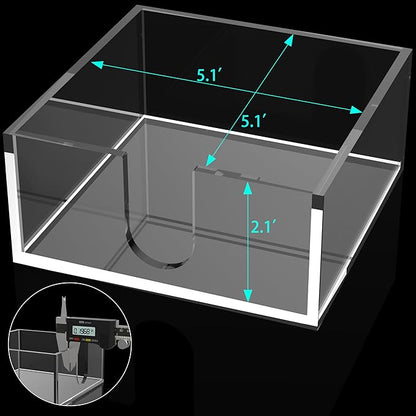 Rubtlamp 2Pcs Acrylic Napkin Holder Bathroom - 0.2Inch Thickness Acrylic Guest Towel Napkin Holder - Hand Towel Tray for Kitchen, Parties, Weddings, Party, Hotel, Restaurant (Clear, 5.5”X5.5”X2.5”)