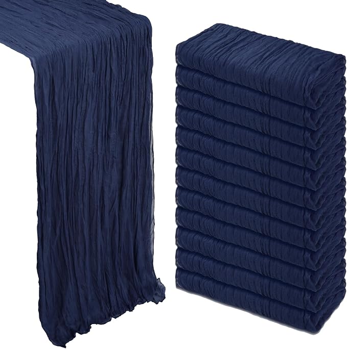 12 Pack Navy Blue Cheesecloth Table Runner 10Ft Gauze Cheese Cloth Table Runner by Heneger