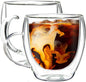 Youngever 2 Pack Glass Coffee Cups, Double Wall Thermo Insulated Coffee Cups by Youngever