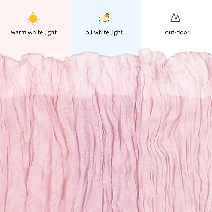3 Pack Light Pink Cheesecloth Table Runner, 17 x 108 inch, Semi Sheer Boho - Image 7