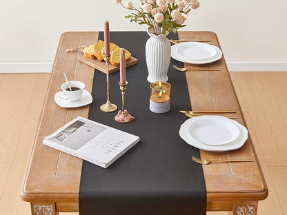 YATOJUZI Black Table Runner Seasonal Summer Autumn Kitchen Dining Coffee Table - Image 2