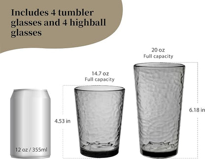 KLIFA- NICE- 14.7 & 20 ounce, Acrylic Tumbler & Highball Drinking Glasses - Image 2
