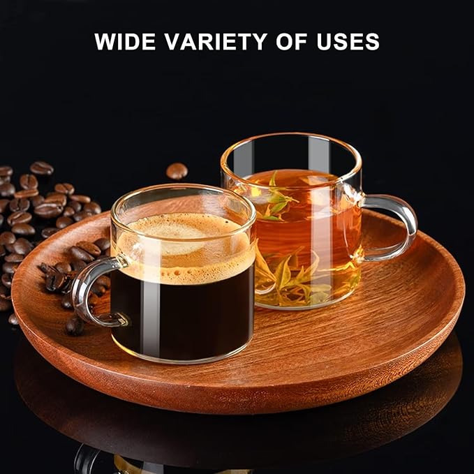 PARACITY Espresso Shot Glass Set of 2, 4.3 fl oz Clear Cups - Image 7