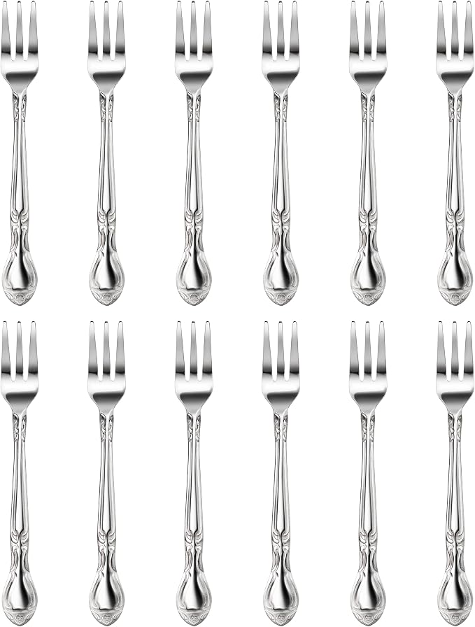 New Star Foodservice Rose Pattern Stainless Steel Oyster Fork, Commercial Grade by NewStarFoodservice