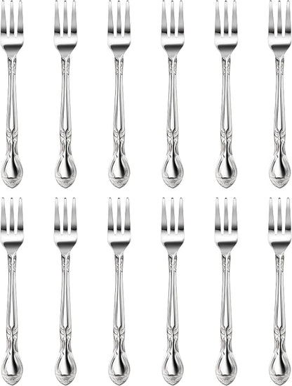 New Star Foodservice Rose Pattern Stainless Steel Oyster Fork, Commercial Grade by NewStarFoodservice
