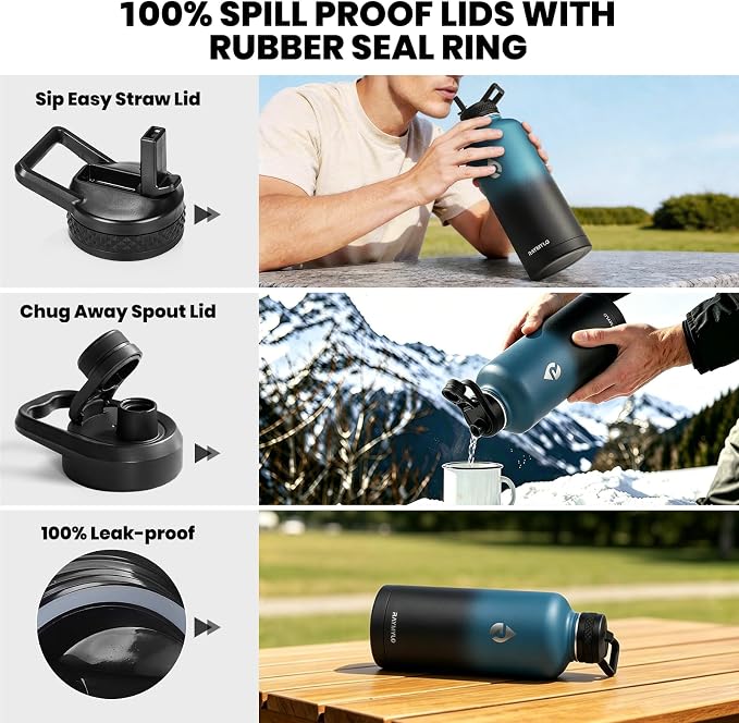 RAYMYLO Insulated Water Bottle 87 oz, Triple Wall Vacuum Stainless Steel | - Image 3