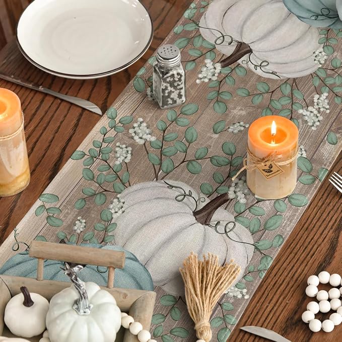 Artoid Mode 210 GSM Fall Table Runner 13x60 Inch Home Party Decor | Pumpkins - Image 4