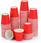 Wuadua 100 Pack 3 oz Red Disposable Paper Cups - Sturdy and Leak-Proof for Parties, Events, Office, Home Use Disposable Mouthwash Cups - Ideal for Hot/Cold Drinks, Smooth Rim Design, Eco-Friendly