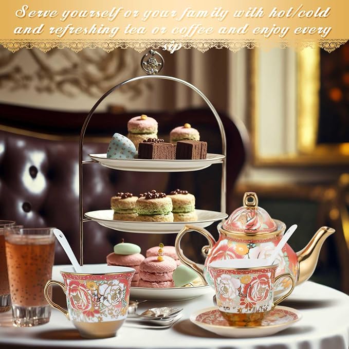 Zhehao 20 Pcs Porcelain Tea Set - Image 6