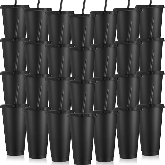 Honeydak 30 Pack Tumbler with Straw and Lid Bulk Cups by Honeydak