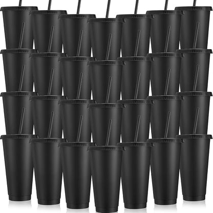 Honeydak 30 Pack Tumbler with Straw and Lid Bulk Cups by Honeydak
