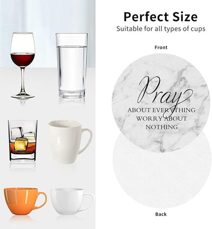 Marble Grey Christian Bible Verses Coasters Set of 6 Coasters - Image 9