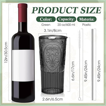 2 Set 20oz Vintage Plastic Tumbler - Image 2