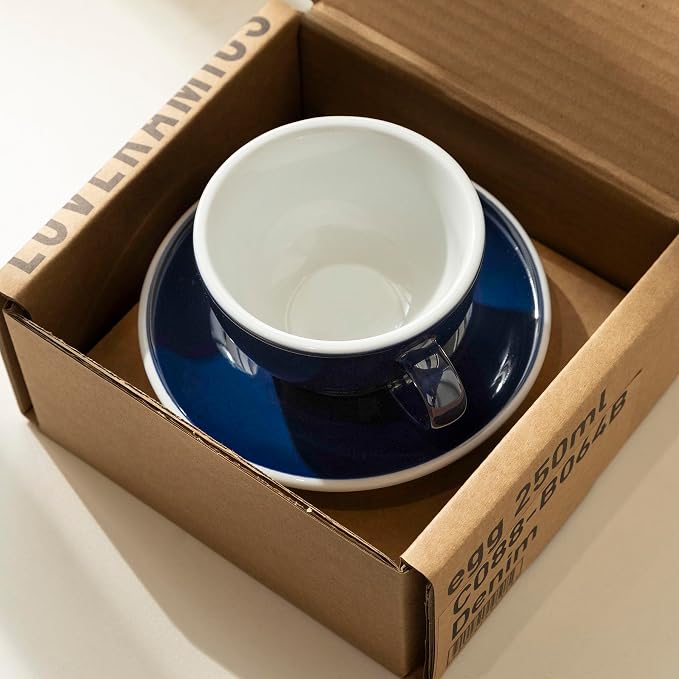 Loveramics Cappuccino Cup with Saucer, 8 oz Ceramic Coffee cup with Round Bottom - Image 3