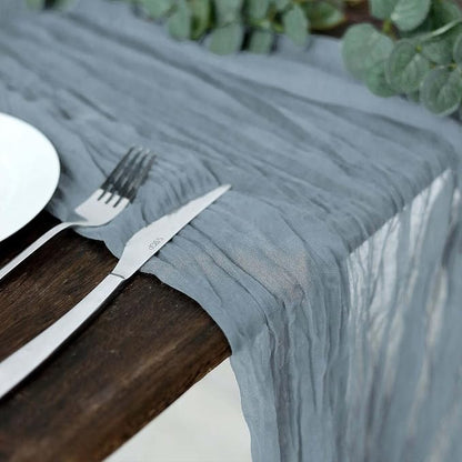 Efavormart 10ft Dusty Blue Cheesecloth Table Runner - Image 8