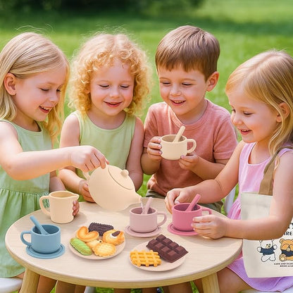 Silicone Tea Party Set for Little Girls Kids Toddlers Tea Set - Image 5
