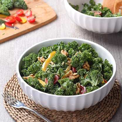 DOWAN 9.8'' Serving Bowls, 86 oz Large Salad Bowl, Ceramic Serving Dishes - Image 2