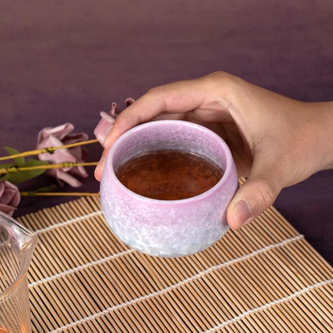 KAMMAK Japanese Tea Cups, 6.7 Oz Small Handmade Ceramic Teacups, Loose Leaf and - Image 6