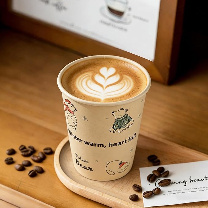 12 OZ 25 Pack Disposable Cups Paper Coffee Cups - Image 7