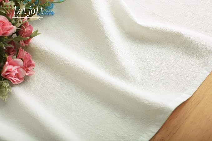 Letjolt White Table Runner 108 Inches | Rustic - Image 3
