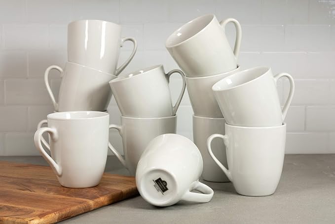 10 Strawberry Street Catering Ceramic 12 oz Coffee Mugs, Latte and Hot Beverages - Image 5