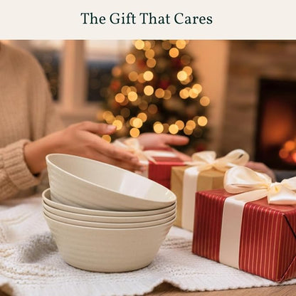 Premium Wheat Straw Bowls, Unbreakable Large Cereal Bowl Set of 6, Alternative - Image 8
