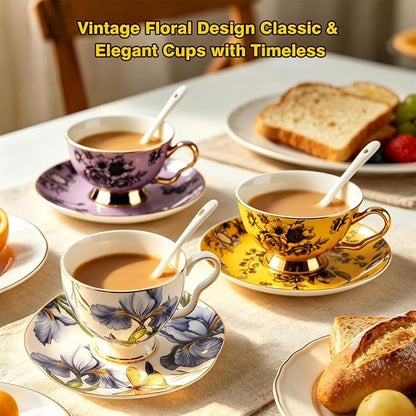 Bone China Tea Cup and Saucer Set - Image 5