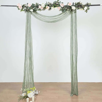 Efavormart 20ft Dusty Sage Gauze Cheesecloth Wedding Arch Drapery Fabric - Image 9