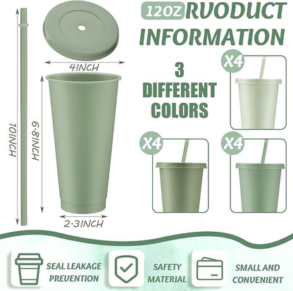 Skylety 12 Pcs Sage Green Plastic Cups - Image 2